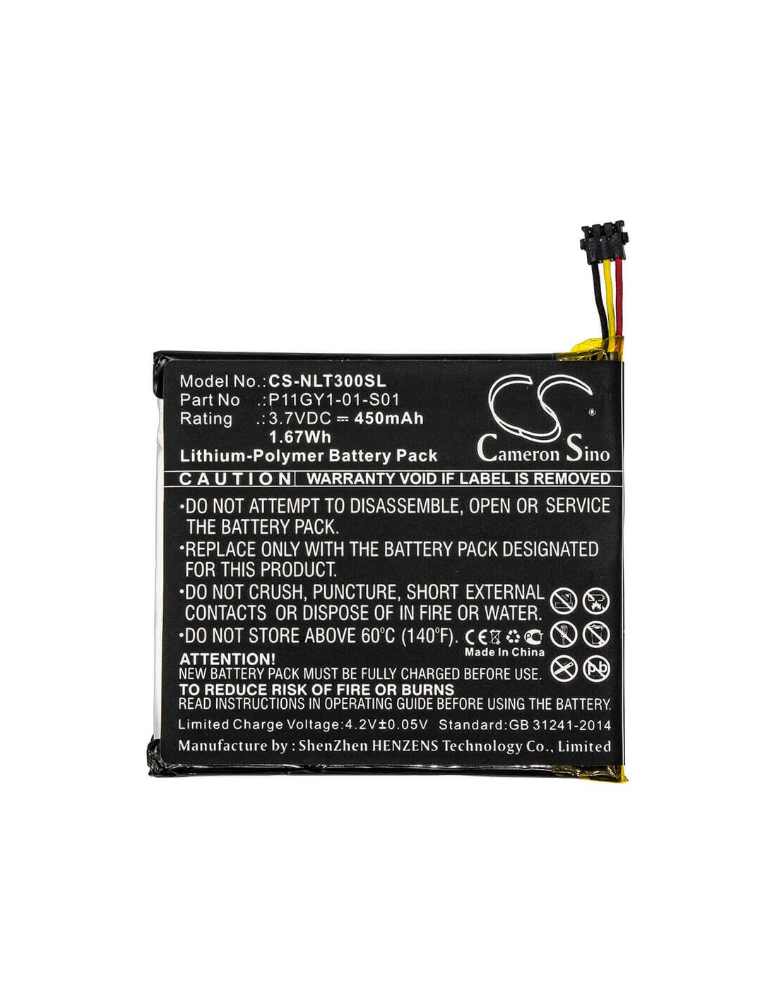 Battery for Nest, Learning Thermostat 3rd Generation 3.7V, 450mAh - 1.67Wh