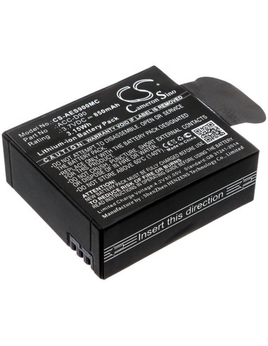 Battery for Aee, D90, Lyfes72 3.7V, 850mAh - 3.15Wh