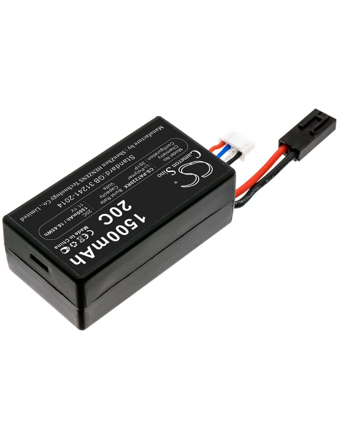 Battery for Parrot, Ar.drone 2.0, Note: Double Plug 11.1V, 1500mAh - 16.65Wh