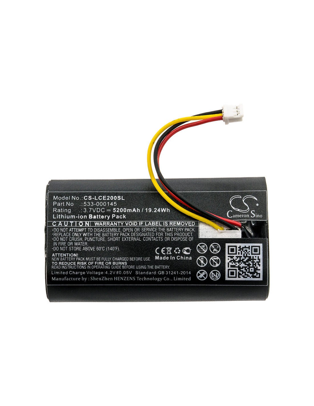 Battery for Logitech, 861-000066, Circle 2 3.7V, 5200mAh - 19.24Wh