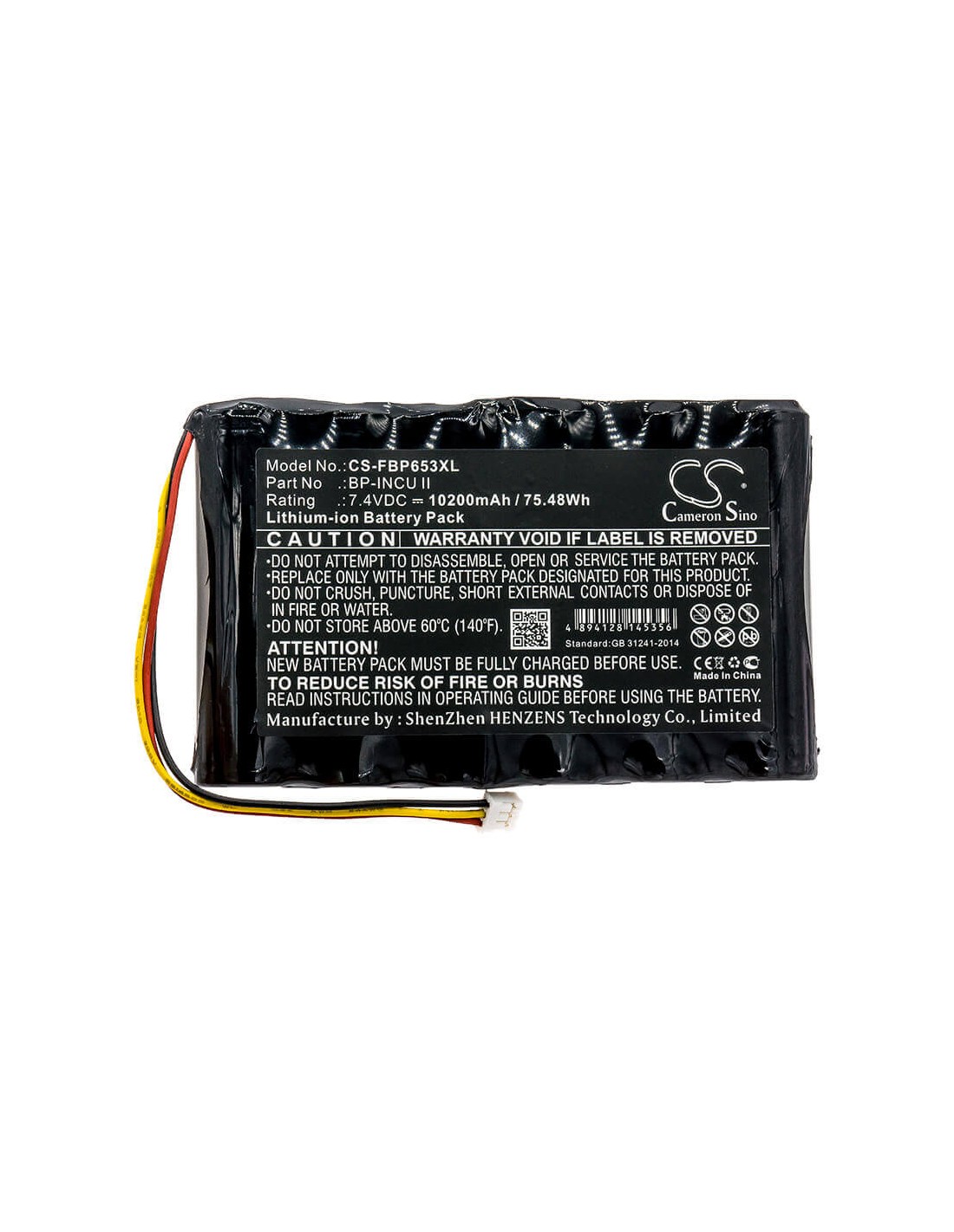Battery for Fluke, Biomedical Incu Ii Incubator, Radiant Warmer Analyzer 7.4V, 10200mAh - 75.48Wh