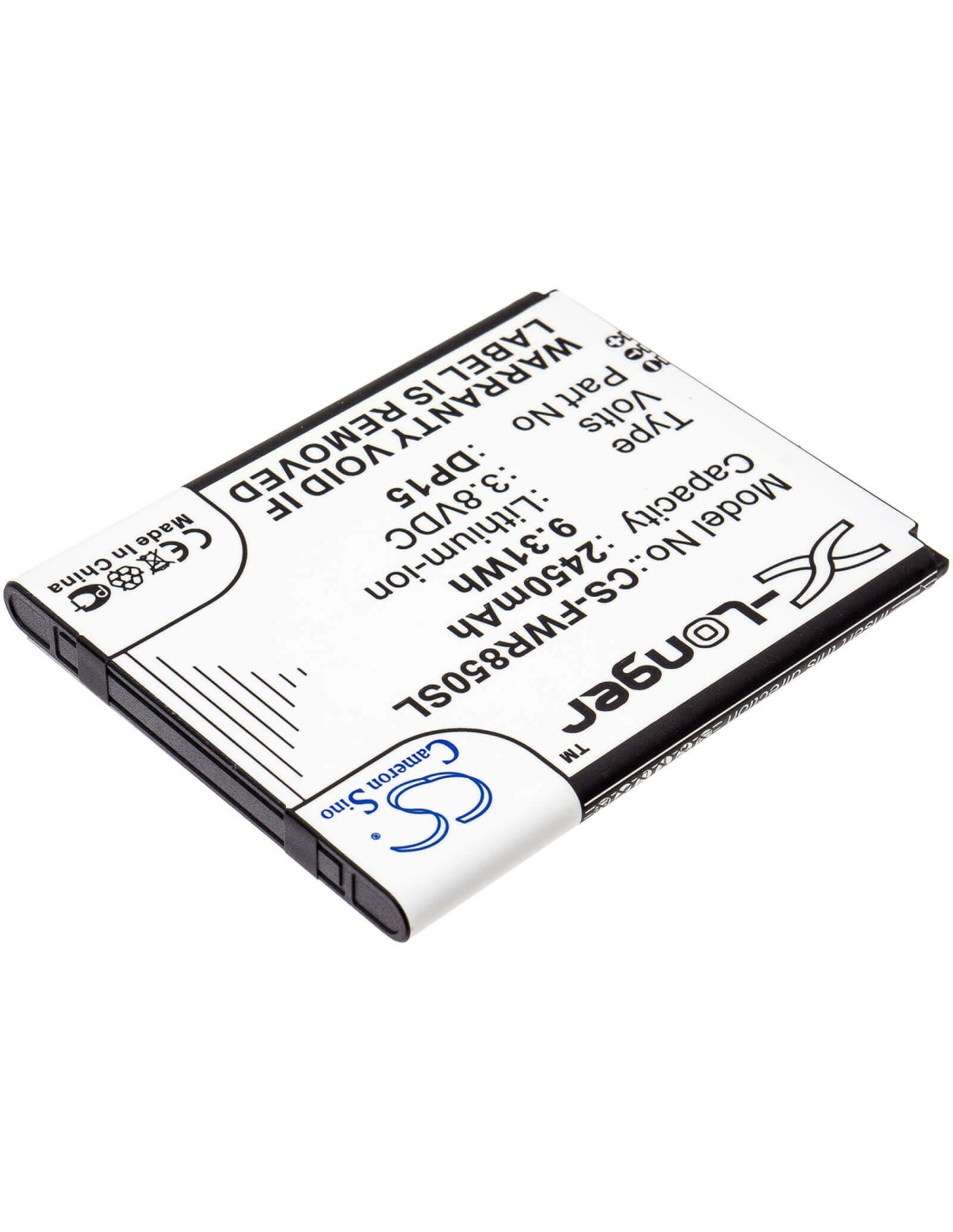 Battery for Franklin Wireless, R850 3.8V, 2450mAh - 9.31Wh