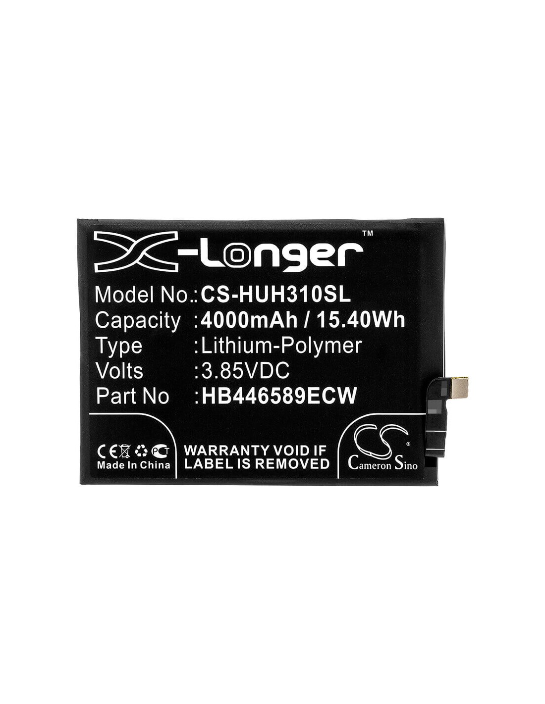 Battery for Huawei, Honor View 30 Pro, Honor View 30 Pro 5g, Oxf-al10 3.85V, 4000mAh - 15.40Wh