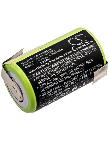 Battery for Panasonic, Er201, Er398, 1.2V, 1100mAh - 1.32Wh