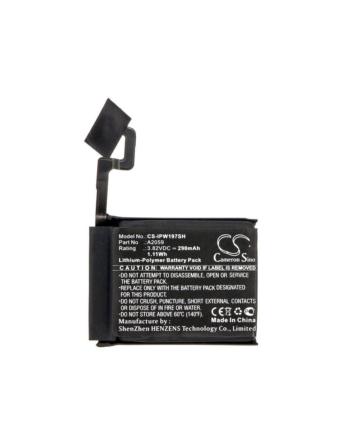Battery for Apple, A1976, Watch Series 4 44mm, 3.82V, 290mAh - 1.11Wh