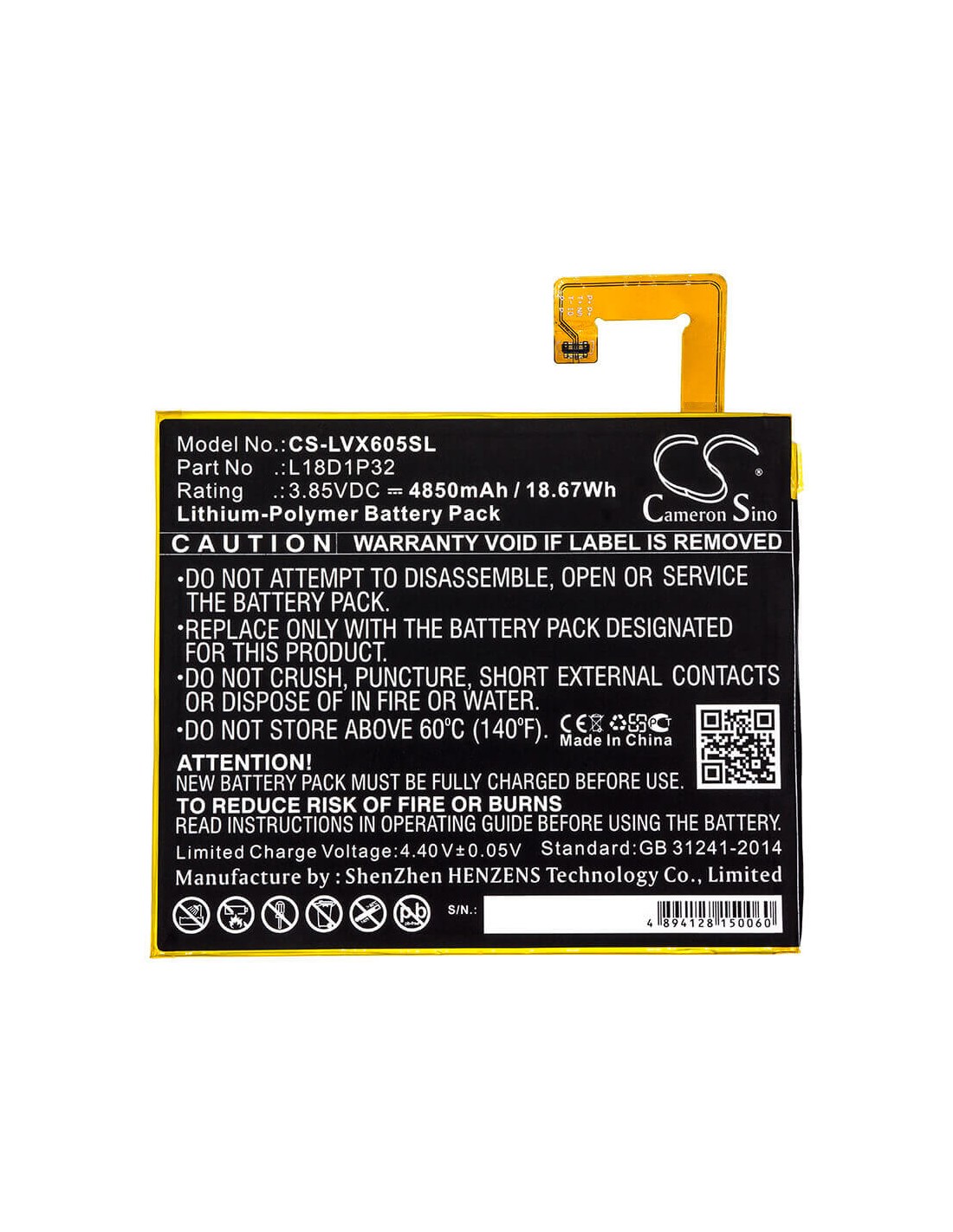 TB-X605F Cameron Sino Replacement Battery for Lenovo Tablet Smart Tab M10 TB-X605FC 