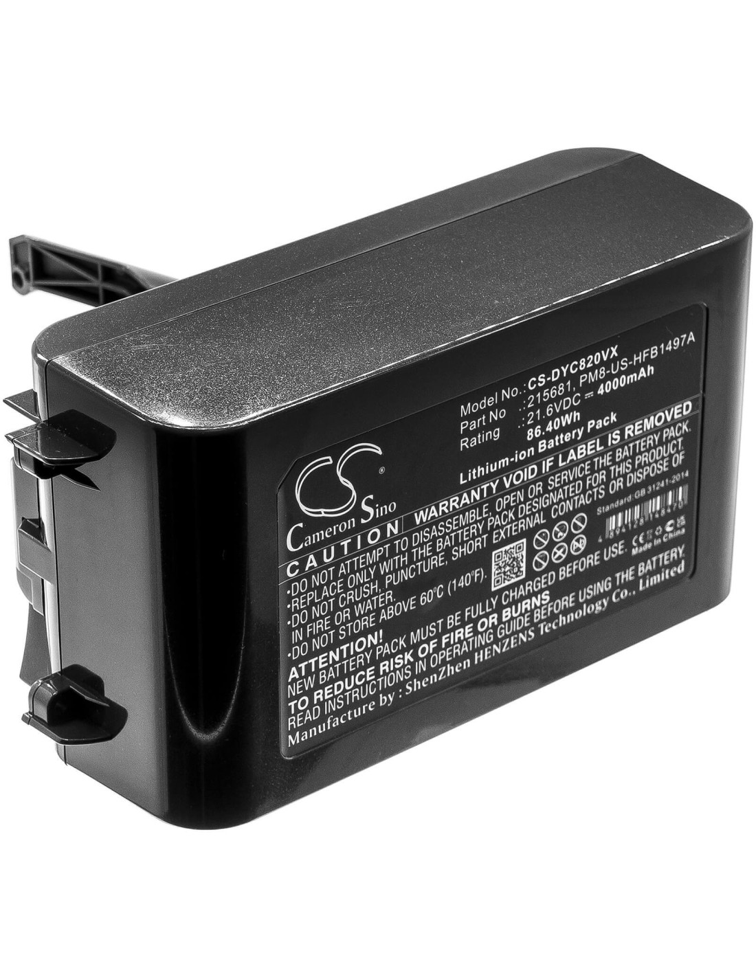 Battery for Dyson, Sv10, V8, V8 Absolute 21.6V, 4000mAh - 86.40Wh