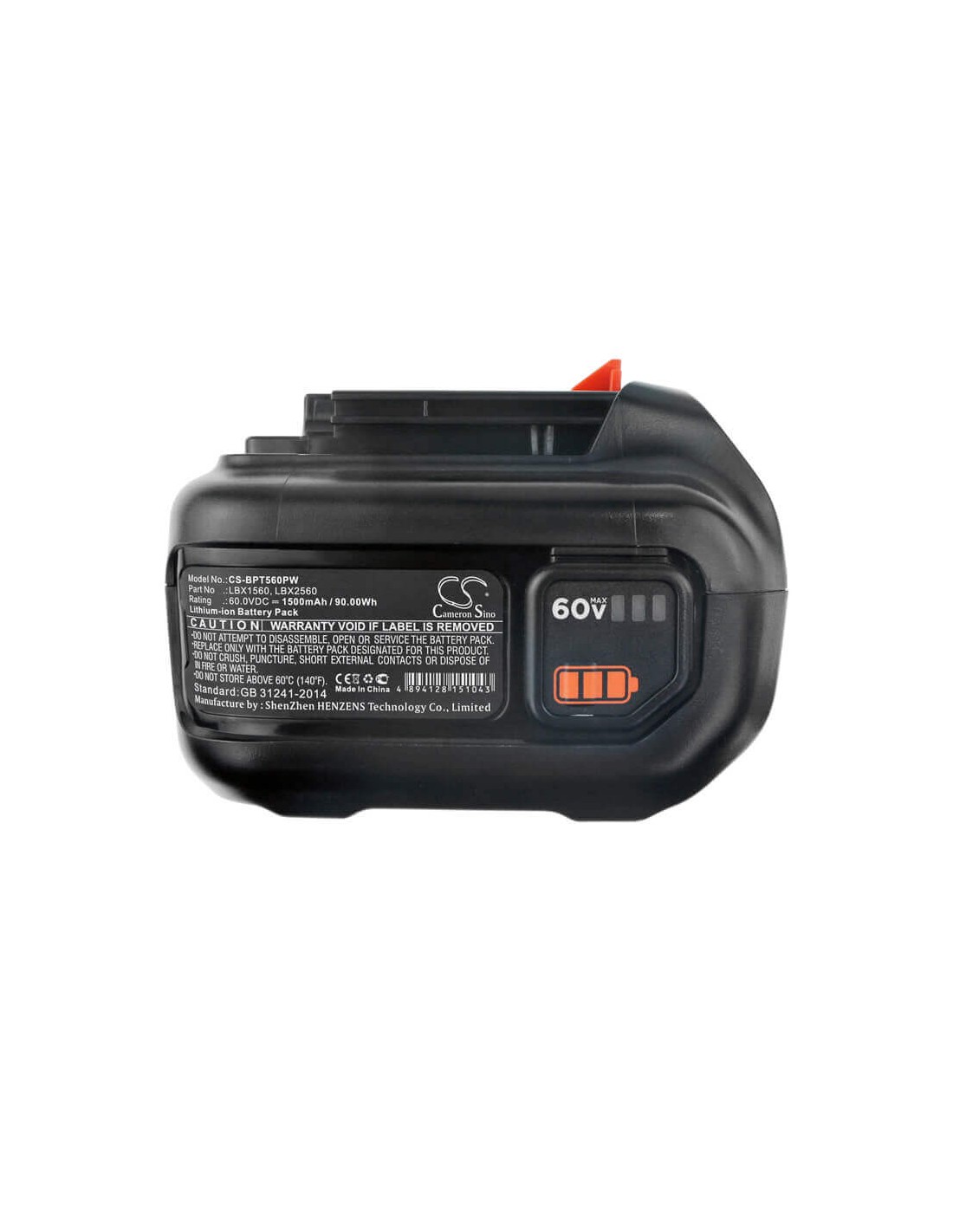 Battery for Black & Decker, 60v Max Blower 60V, 1500mAh - 90.00Wh