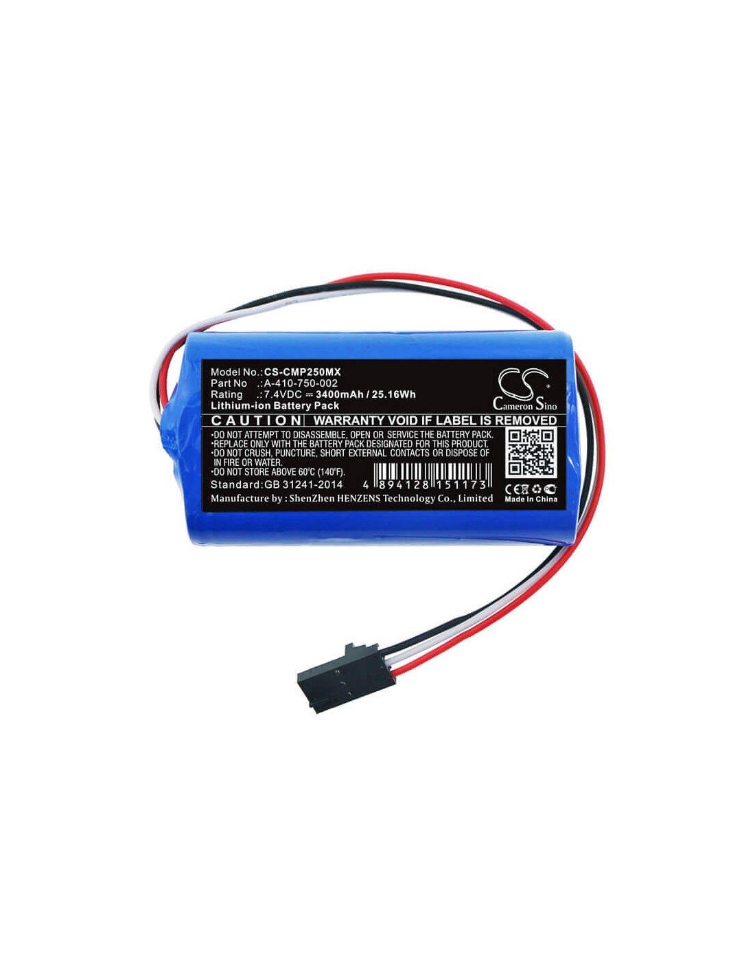 Battery for Cosmed, Pony Fx Nta2531 7.4V, 3400mAh - 25.16Wh