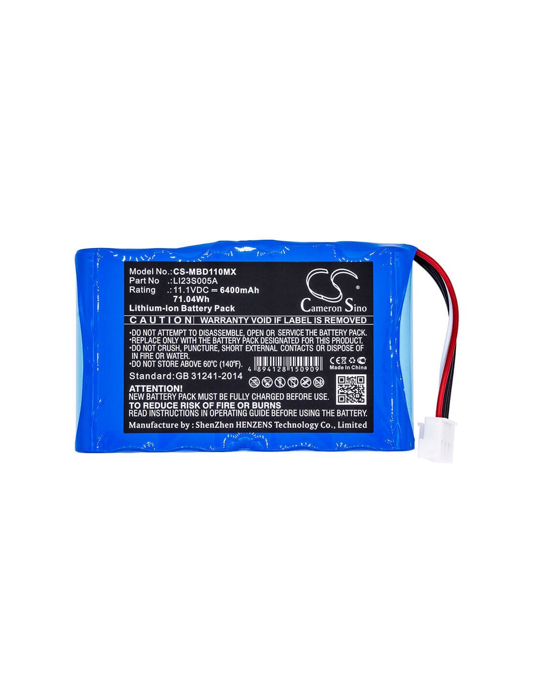 Battery for Mindray, Umec10 11.1V, 6400mAh - 71.04Wh