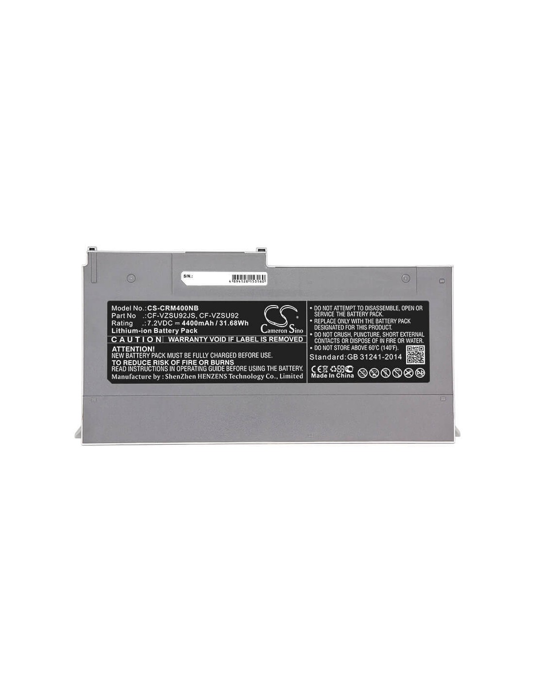 Battery for Panasonic, Cf-mx3, Cf-mx4, Cf-mx5 7.2V, 4400mAh - 31.68Wh