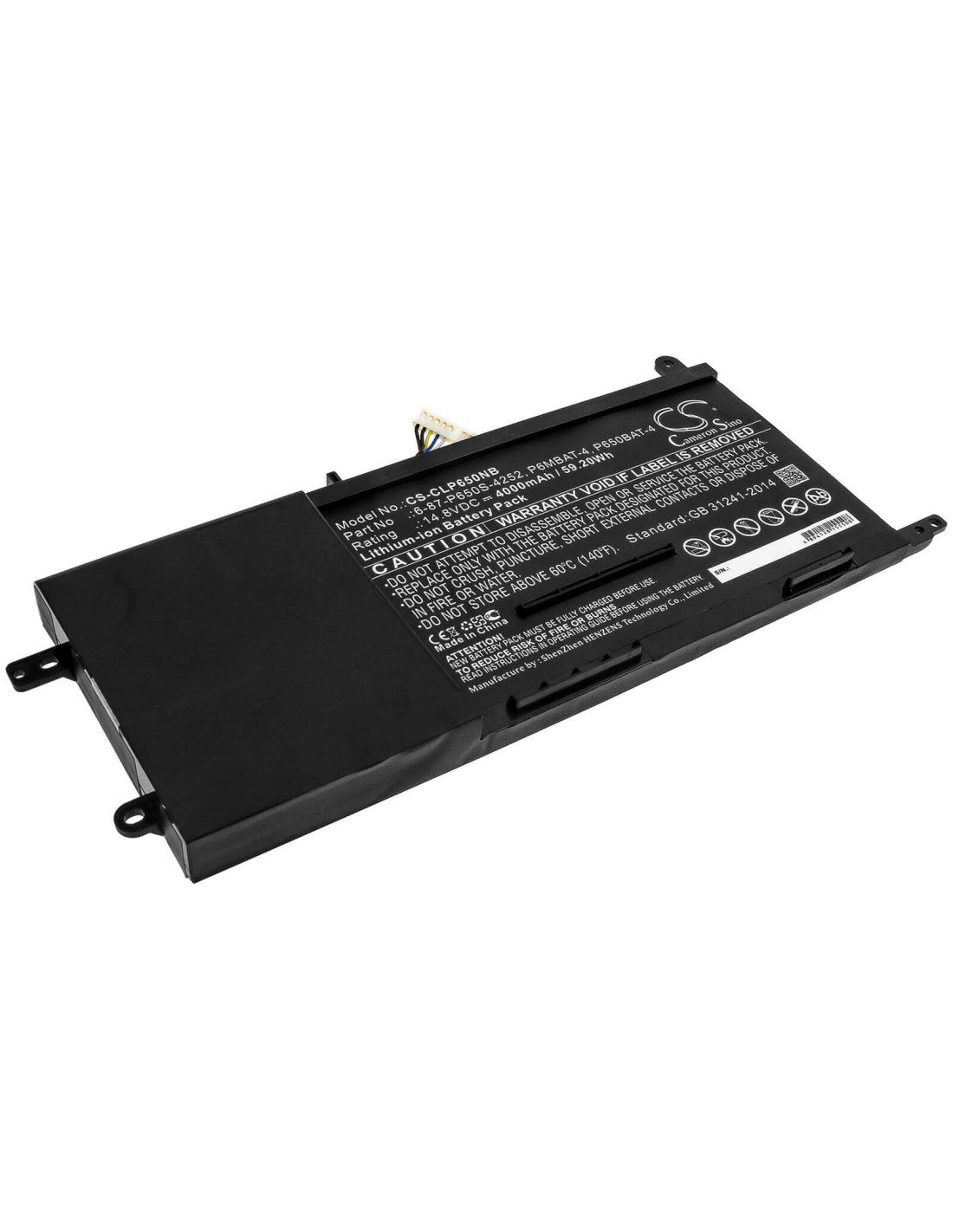 Battery for Advent, T5, Clevo, P650hp3-g 14.8V, 4000mAh - 59.20Wh