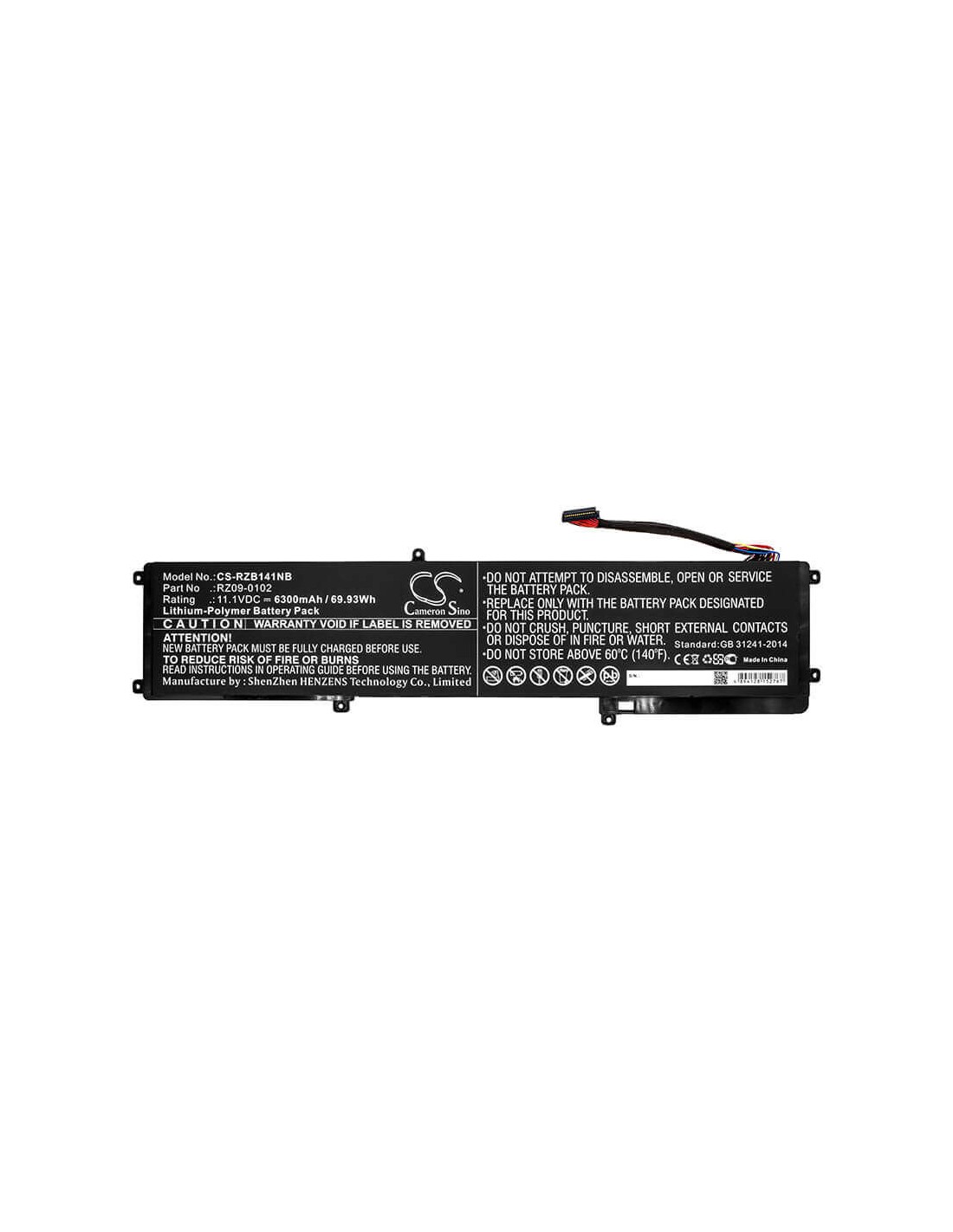 Battery for Razer, Blade 14 2014, Blade 14 2015, Blade 14 Inch(128gb) 11.1V, 6300mAh - 69.93Wh