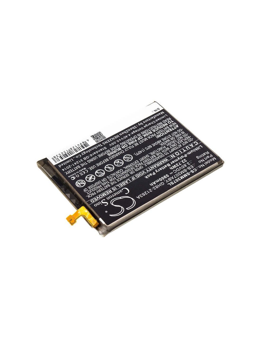 Battery for Samsung, Galaxy M30s, Sm-m307f, Sm-m307f/ds 3.85V, 5900mAh - 22.72Wh