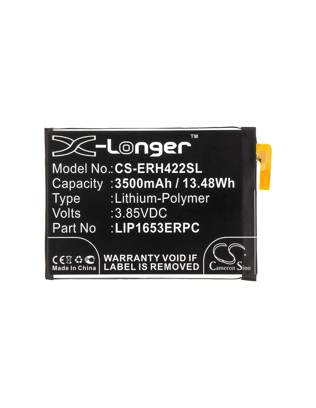 Battery for Sony, H3213, H3223, H4213 3.85V, 3500mAh - 13.48Wh