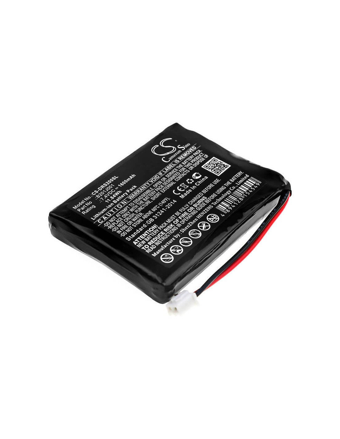 Battery for Deviser, Ds2000 7.4V, 1600mAh - 11.84Wh