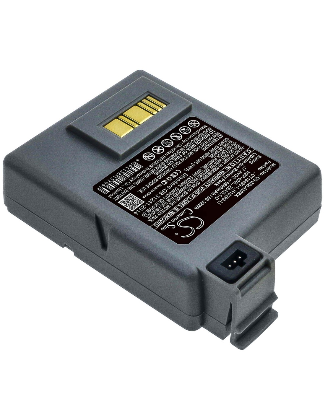 Battery for Zebra, P4t, Rp4 7.4V, 6800mAh - 50.32Wh