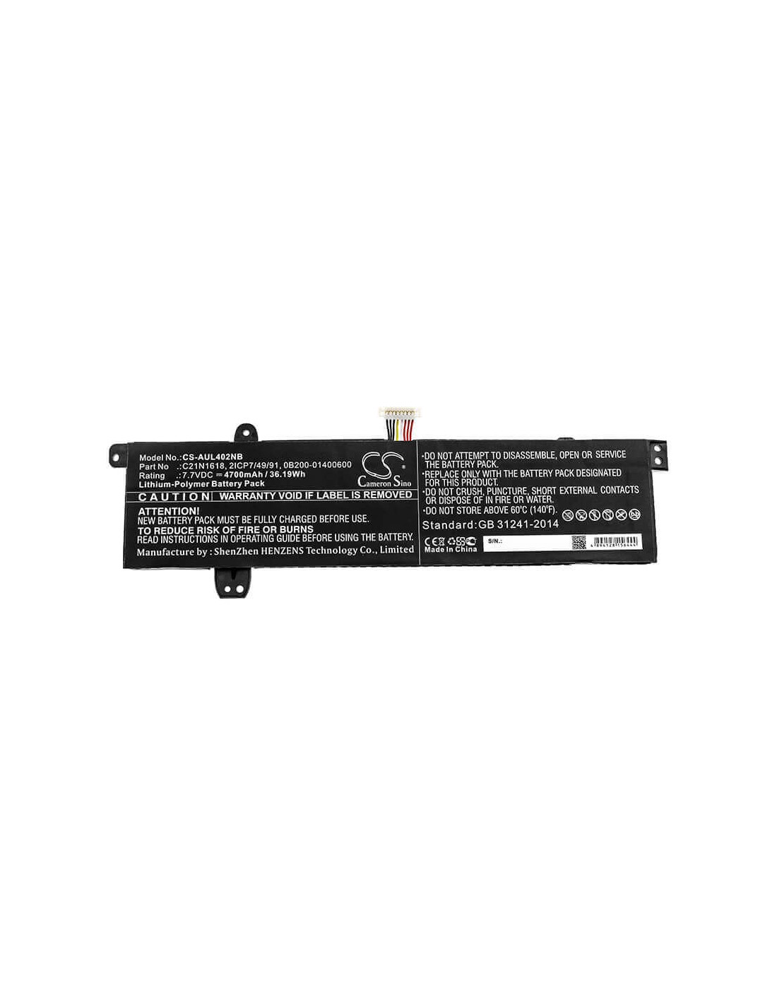 Battery for Asus, E402ba, E402ba-1r 7.7V, 4700mAh - 36.19Wh