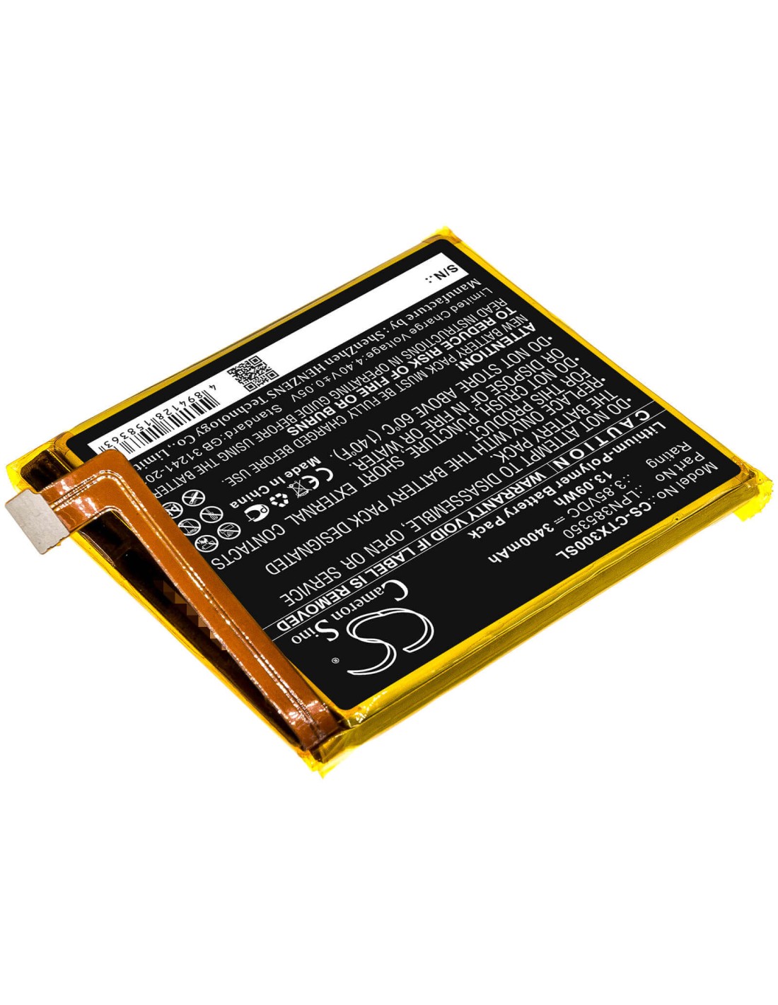 Battery for Crosscall, Action X3, Action-x3, Core X3 3.85V, 3400mAh - 13.09Wh