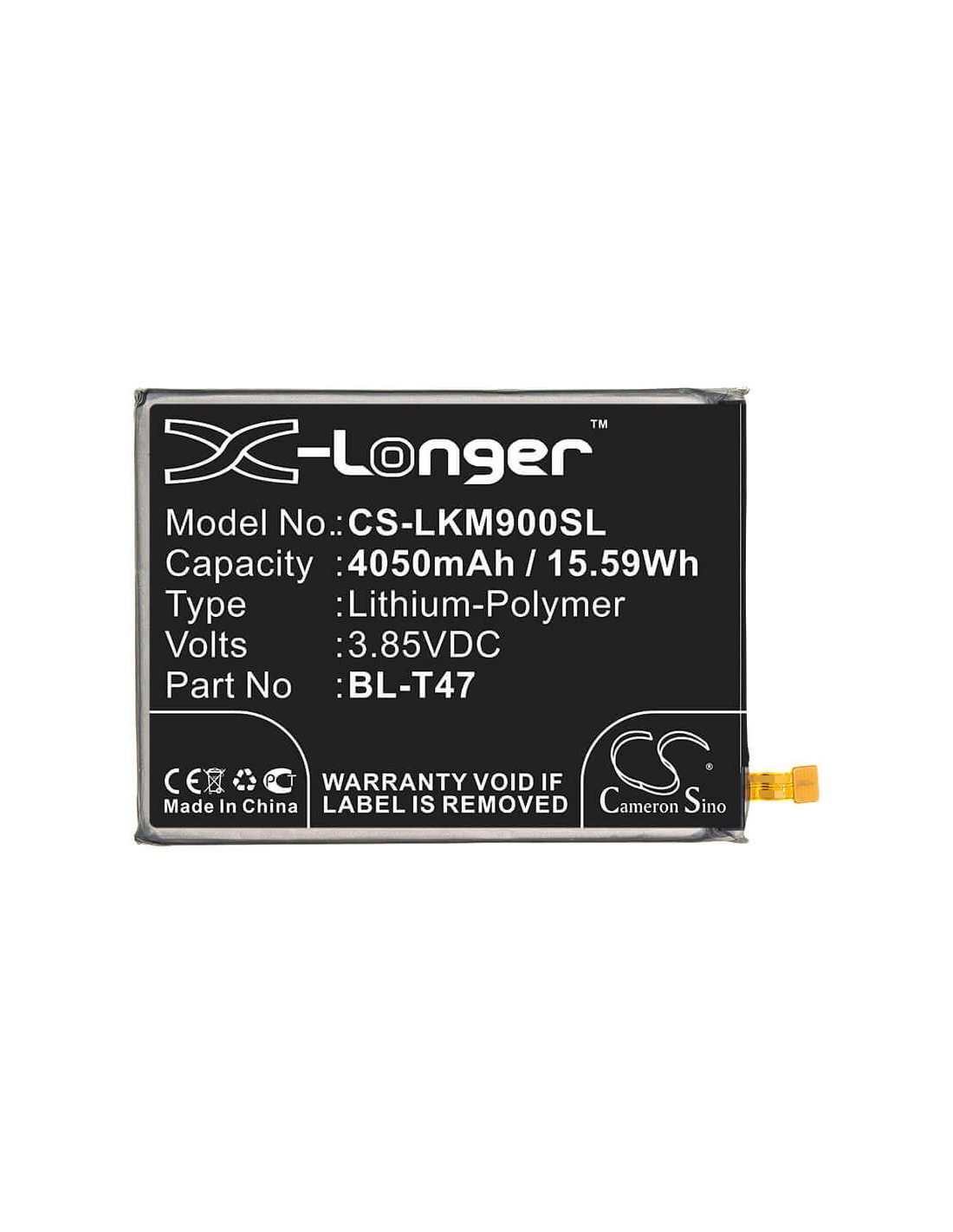 Battery for Lg, G900, G900em, G900emw 3.85V, 4050mAh - 15.59Wh