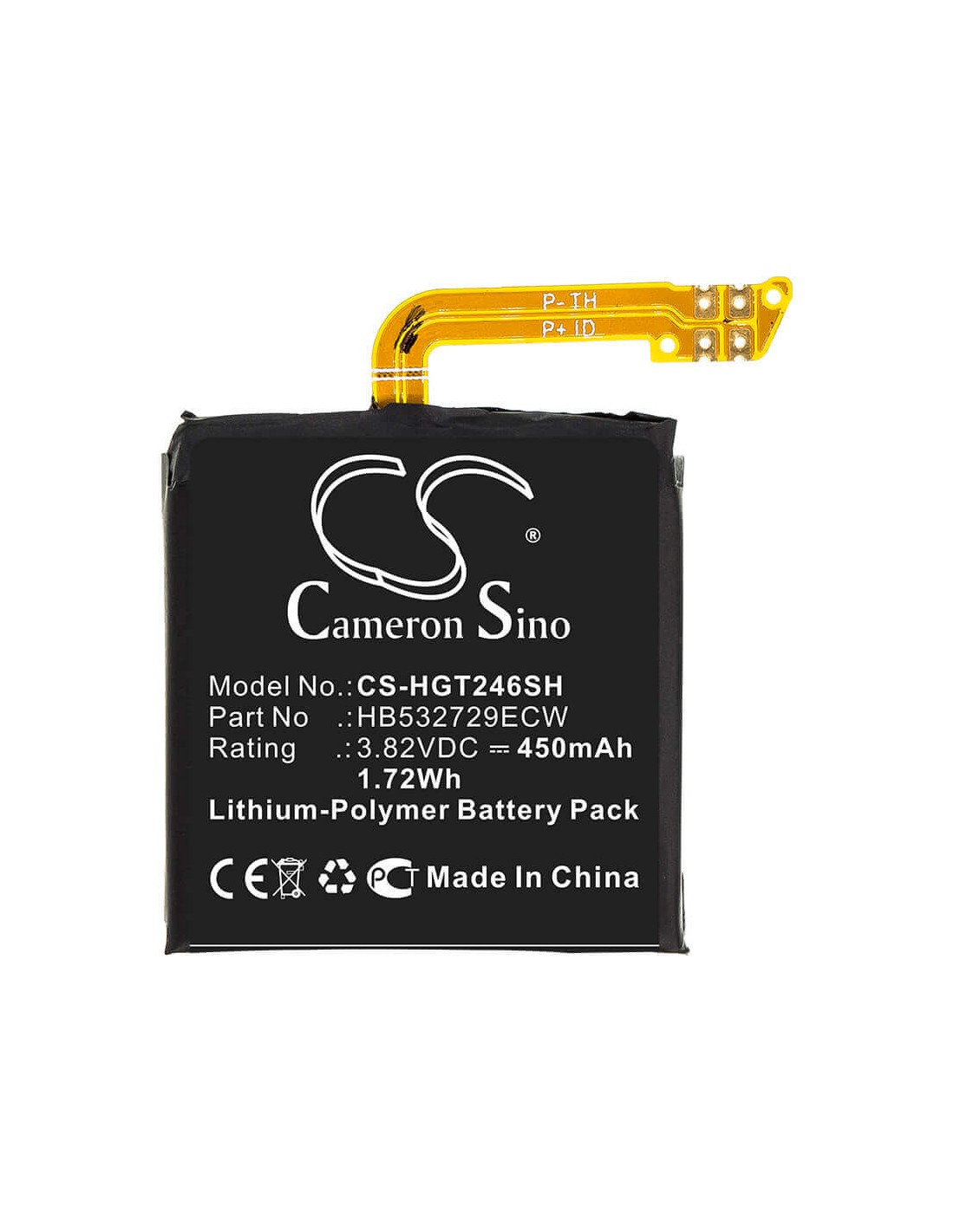 Battery for Huawei, Gt2 46mm 3.82V, 450mAh - 1.72Wh