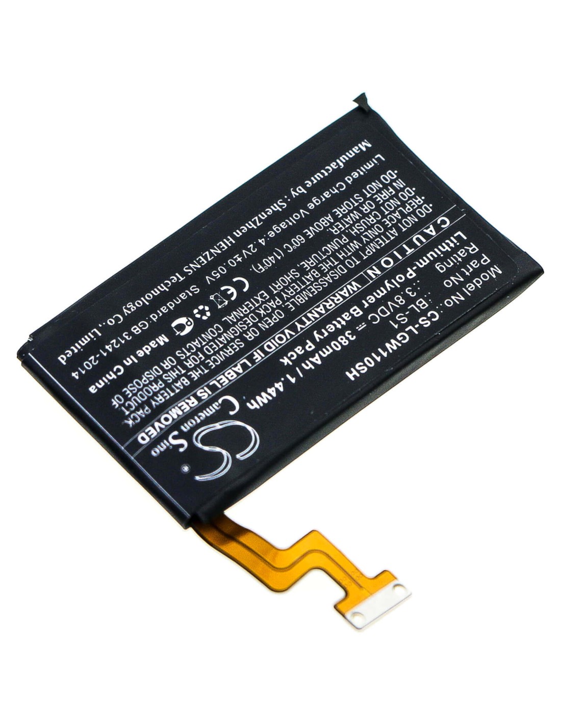 Battery for Lg, G Watch W100 3.8V, 380mAh - 1.44Wh