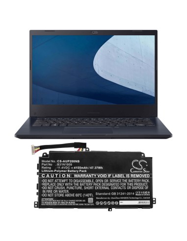 Battery for Asus, Expertbook P2 P2451, Expertbook P2 P2451fa-eb0091r 11.4V, 4155mAh - 47.37Wh
