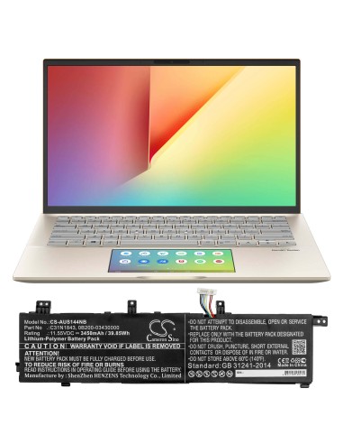 Battery for Asus, Vivobook S14 S432fa, Vivobook S14 S432fa-am030t 11.55V, 3450mAh - 39.85Wh