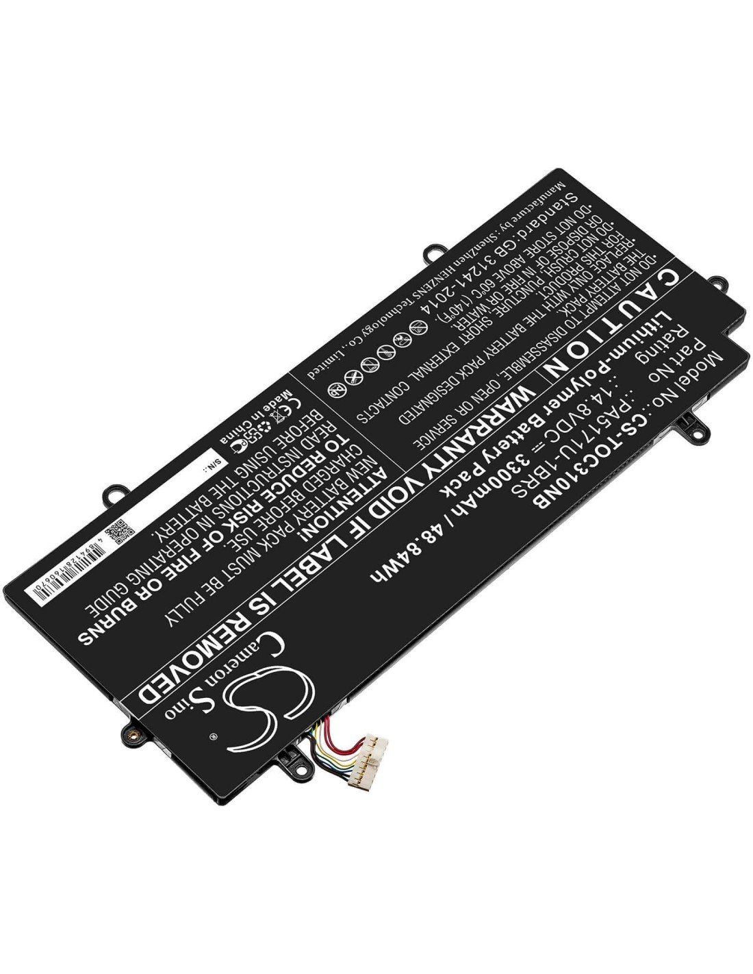Battery for Toshiba, Cb30-102, Cb35-a3120 Chromebook, Chromebook Cb30-100 14.8V, 3300mAh - 48.84Wh