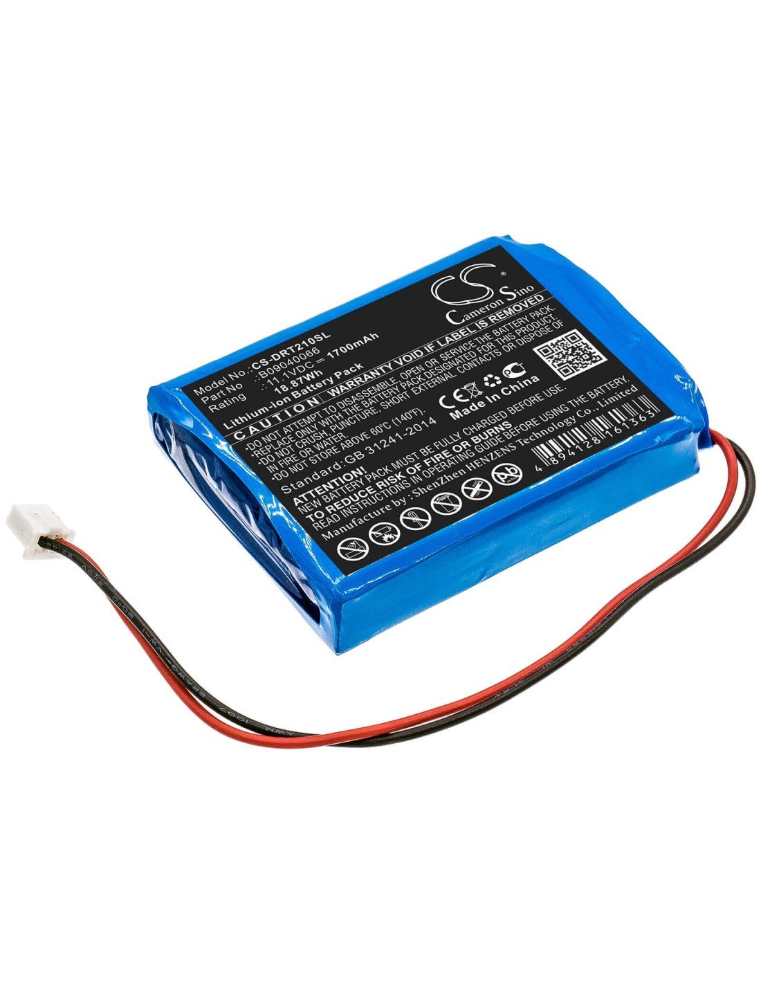 Battery for Deviser, Ds2100a, Ds2100b, Ds2100q 11.1V, 1700mAh - 18.87Wh