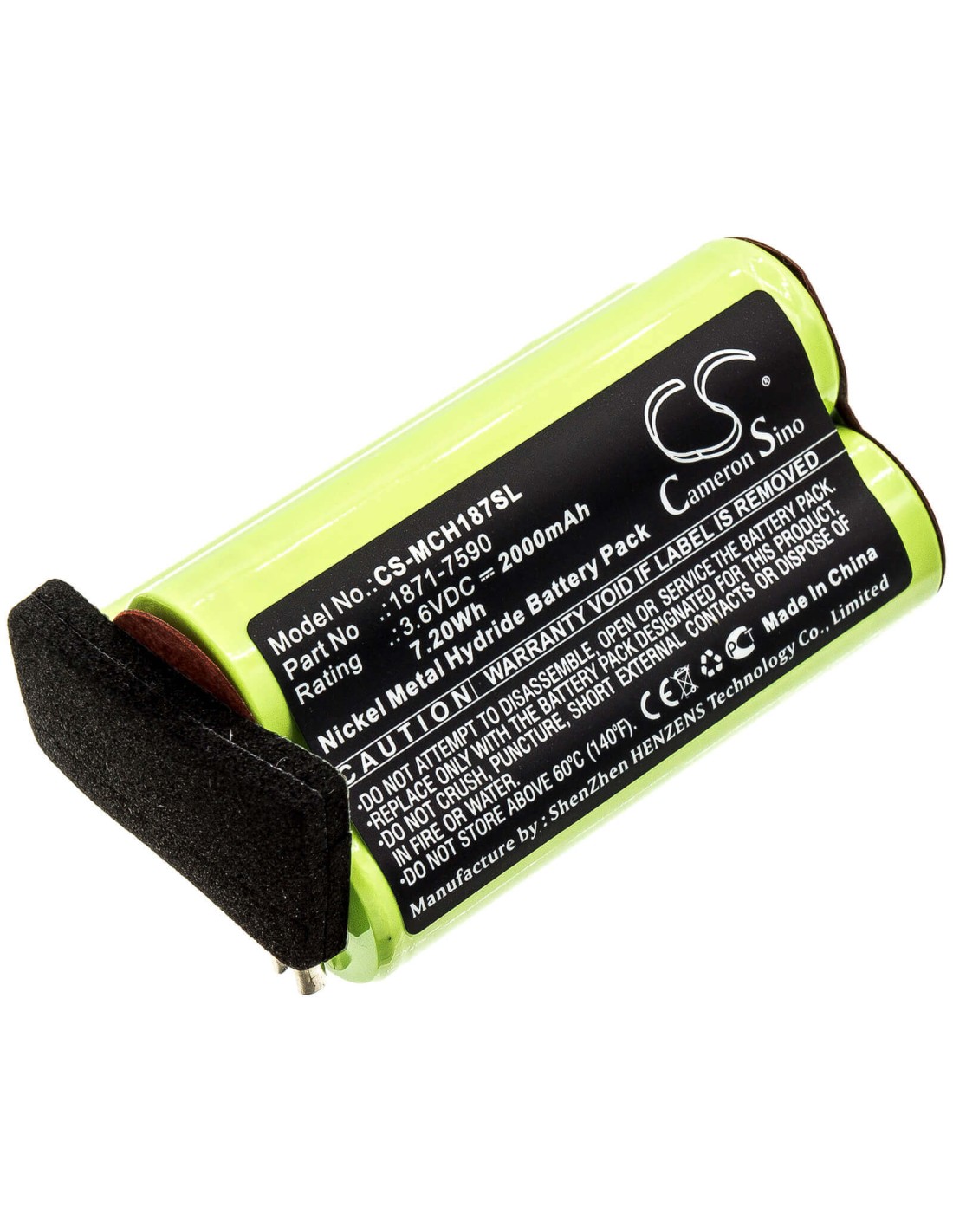 Battery for Moser, Chromstyle 1871, Super Cordless 1872 Clipper, Wella Academy Chromstyle 3.6V, 2000mAh - 7.20Wh