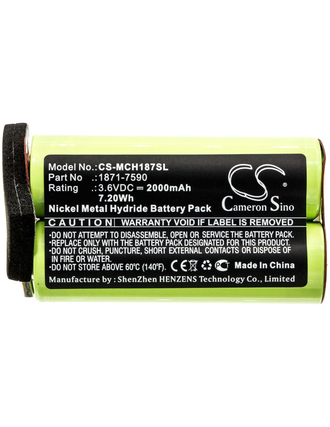 Battery for Moser, Chromstyle 1871, Super Cordless 1872 Clipper, Wella Academy Chromstyle 3.6V, 2000mAh - 7.20Wh