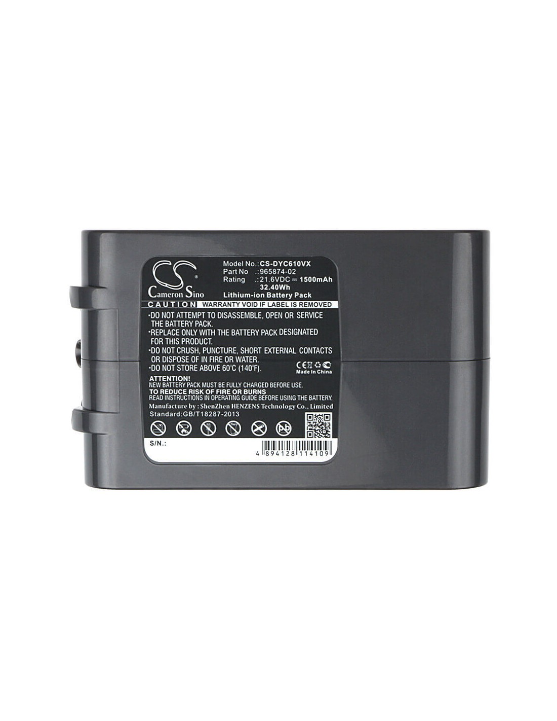 Battery for Dyson, Absolute, Dc58, Dc61 21.6V, 1500mAh - 32.40Wh