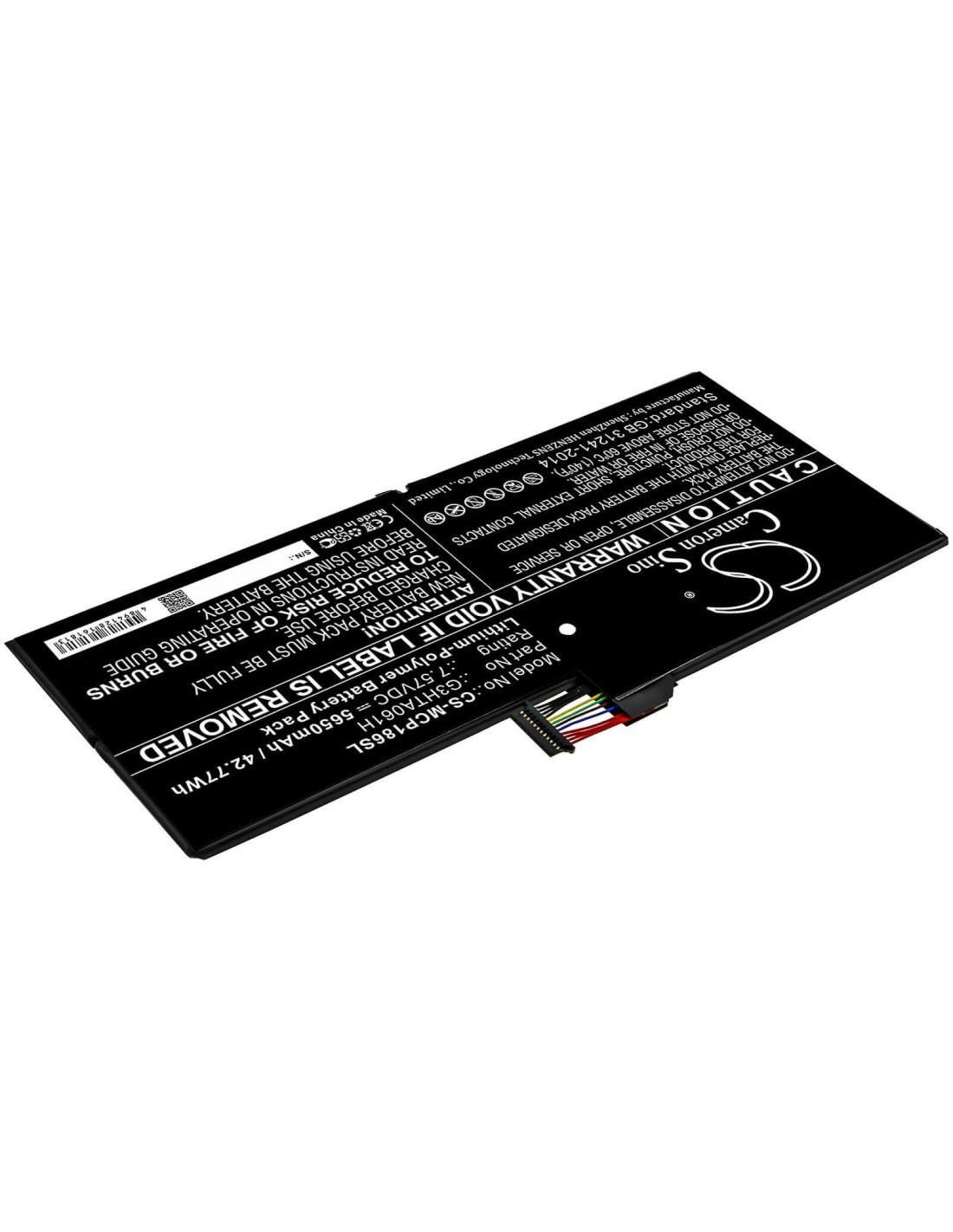 Battery for Microsoft, Surface Pro 7, Surface Pro 7 1866 7.57V, 5650mAh - 42.77Wh