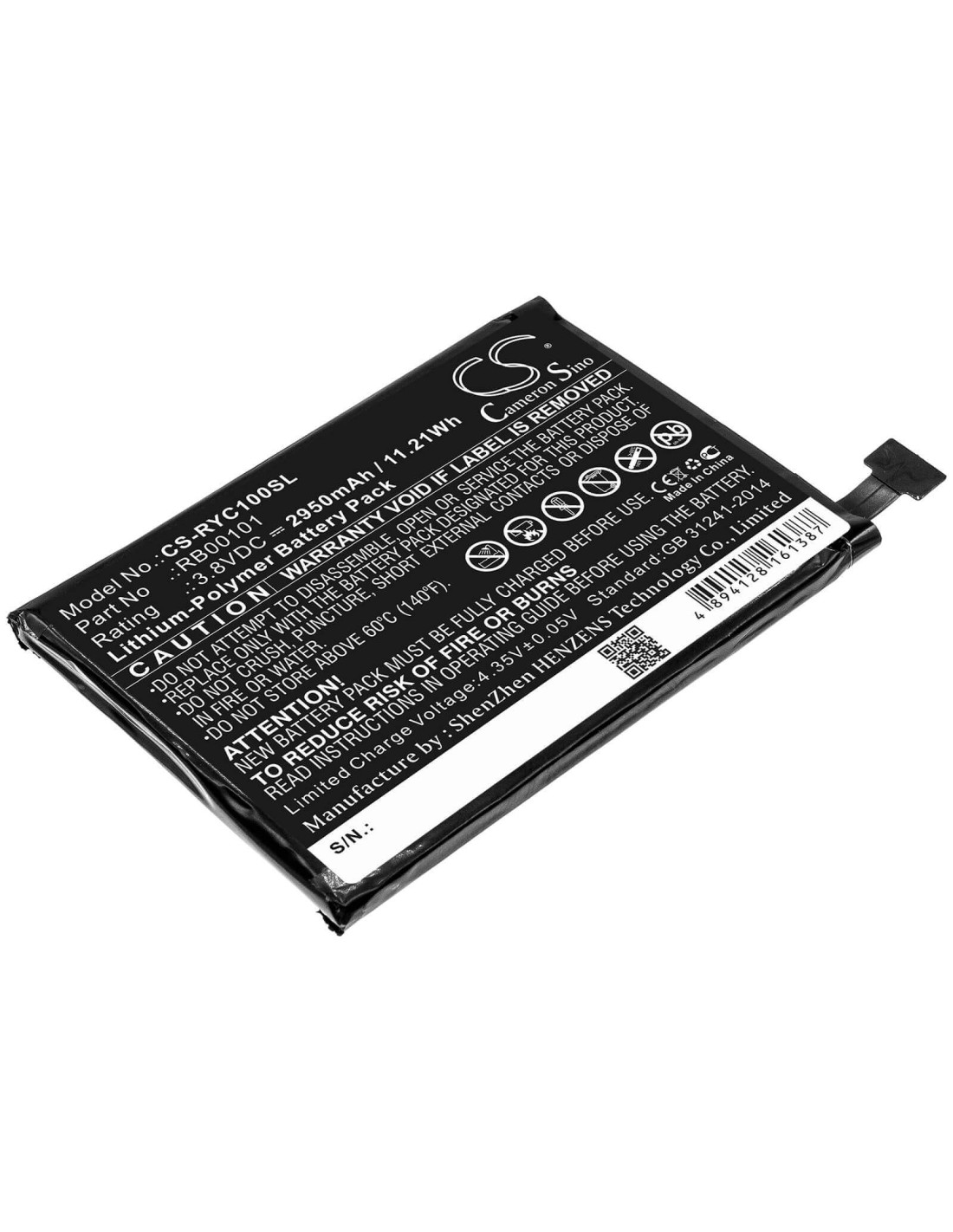 Battery for Ray Enterprises, Ray Super Remote, Rc100 3.8V, 2950mAh - 11.21Wh