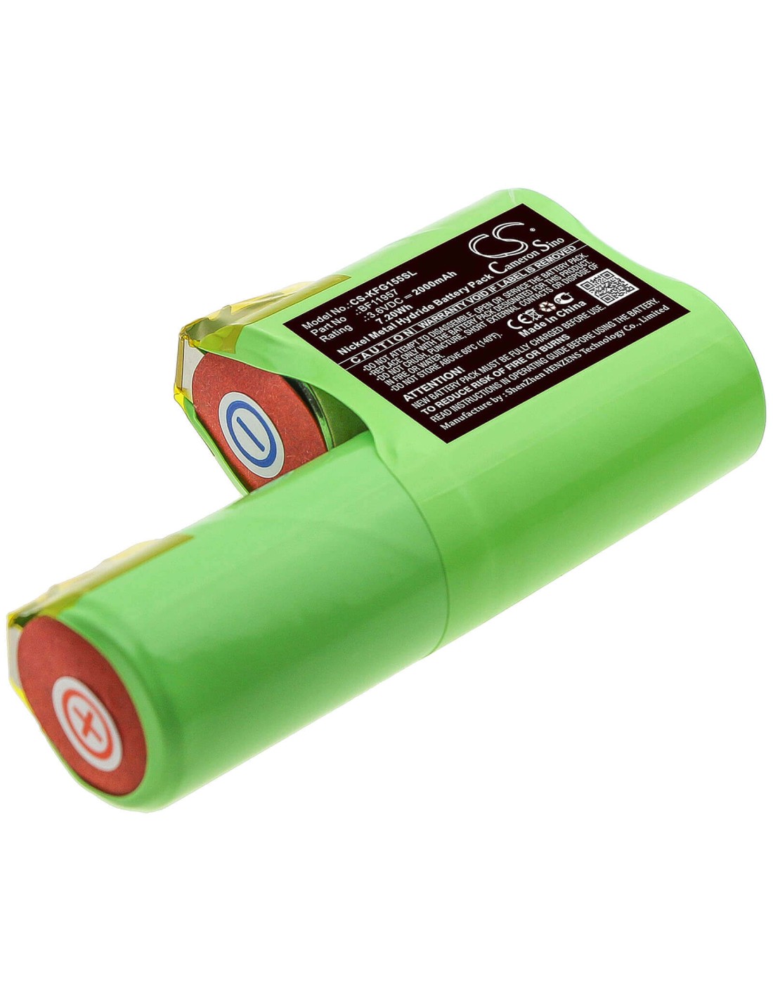 Battery for Kenwood, Grati, Fg155 3.6V, 2000mAh - 7.20Wh