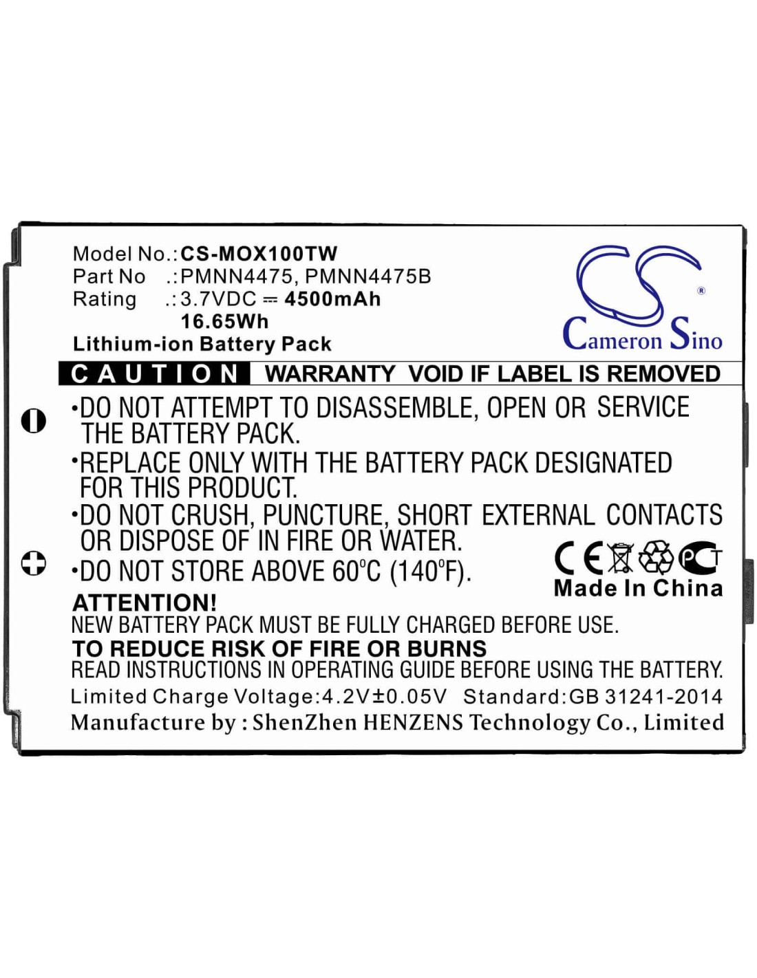 Battery for Lex, L10, L10i, L10ig 3.7V, 4500mAh - 16.65Wh