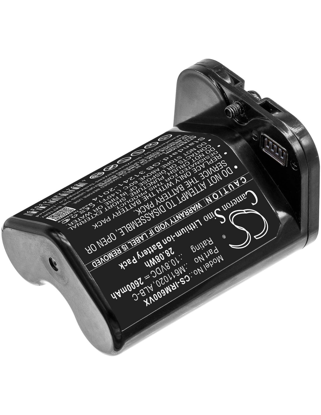 Battery for Irobot, Braava, Jet, M6 10.8V, 2600mAh - 28.08Wh