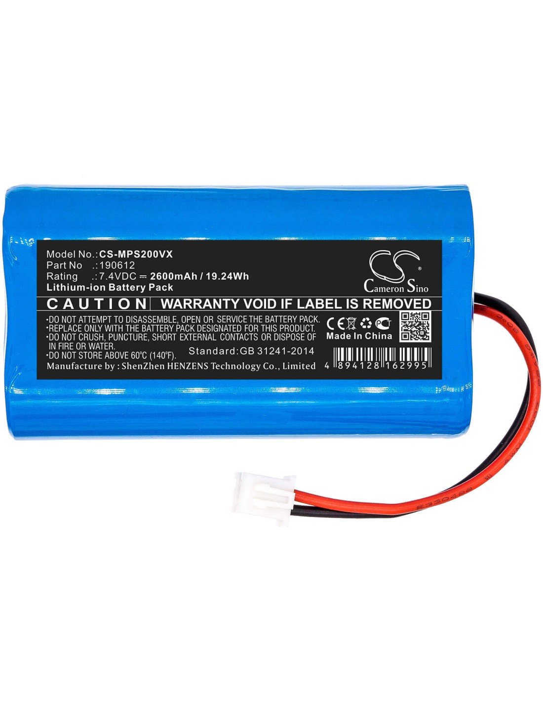 Battery for Mamibot, Provac, Plus, 2 7.4V, 2600mAh - 19.24Wh