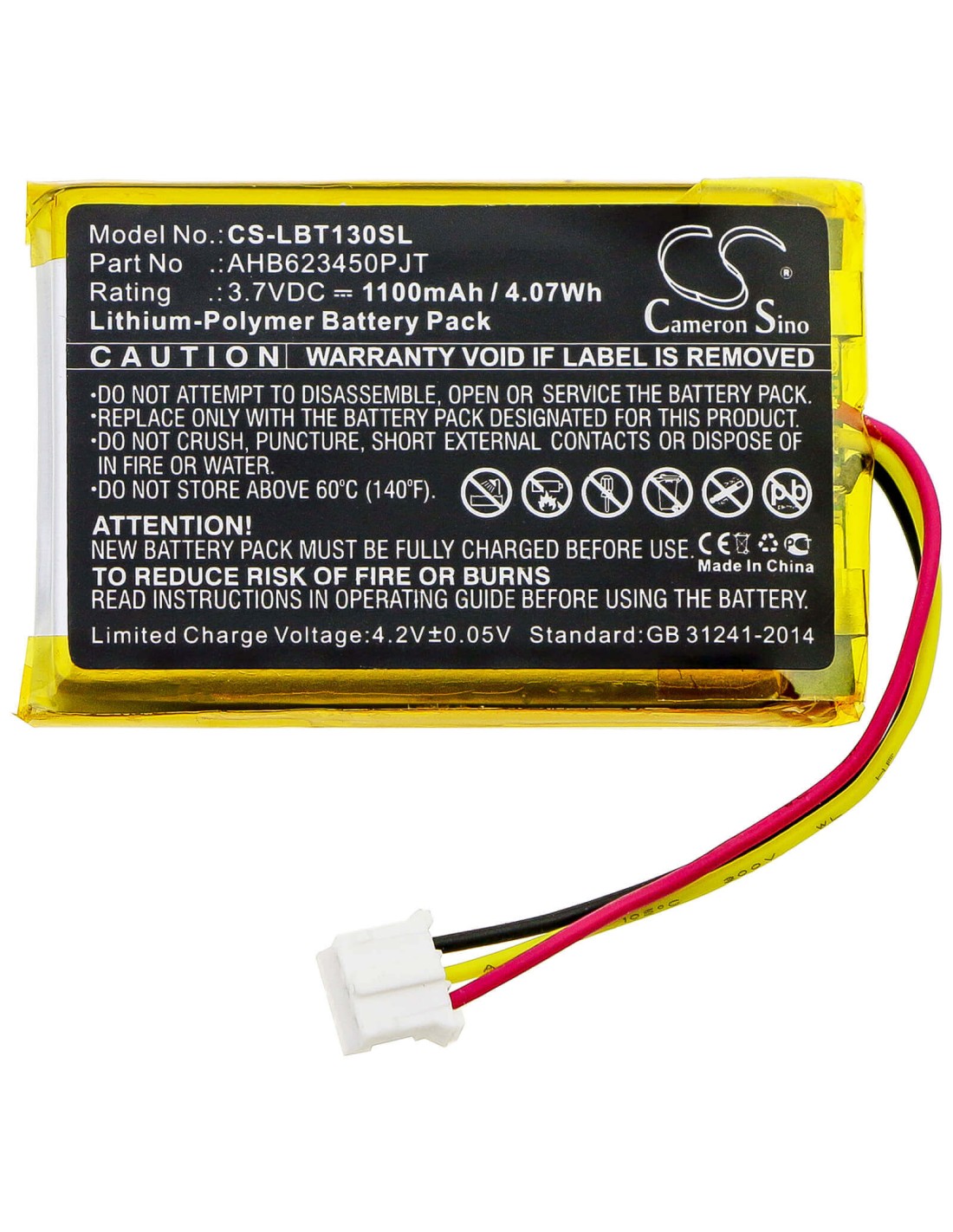 Battery for Listen, Audio, Guide, Lbt-1300 3.7V, 1100mAh - 4.07Wh