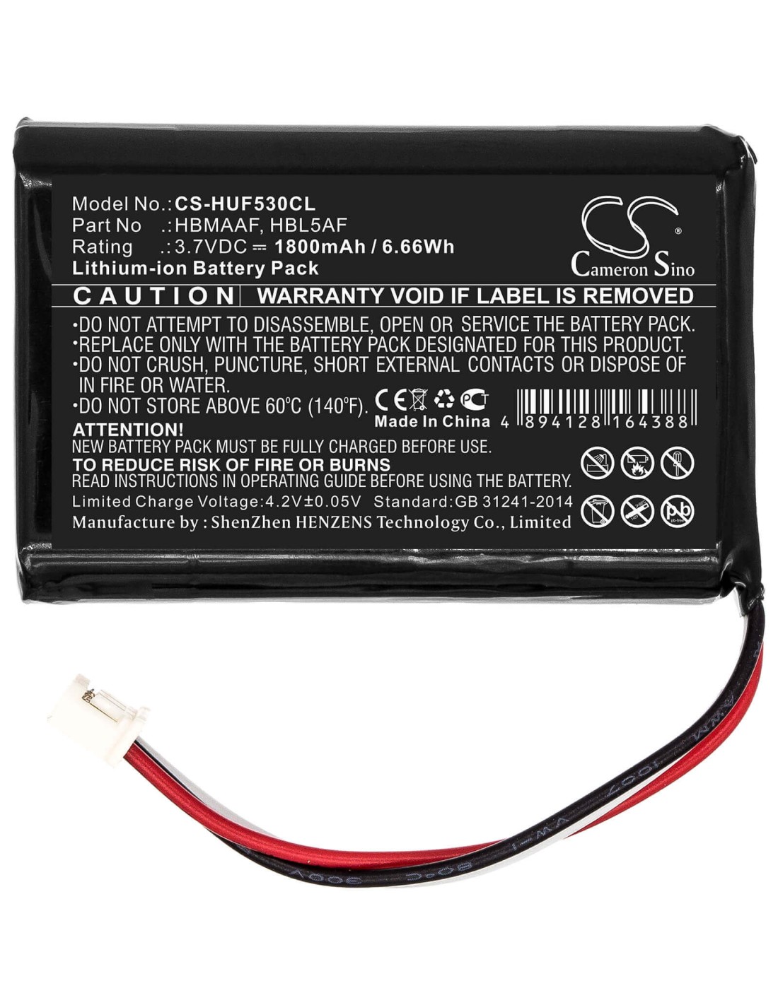 Battery for Huawei, Ets5623, F202, F316 3.7V, 1800mAh - 6.66Wh