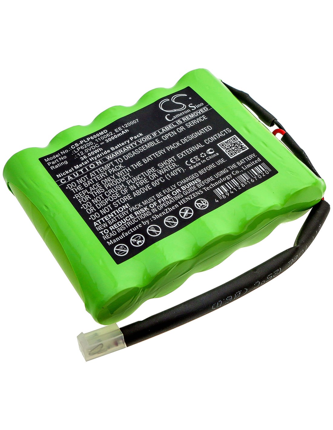 Battery for Physio-control, 7 Defibrillator, Lifepak 6, Lifepak 6s 12V, 3000mAh - 36.00Wh