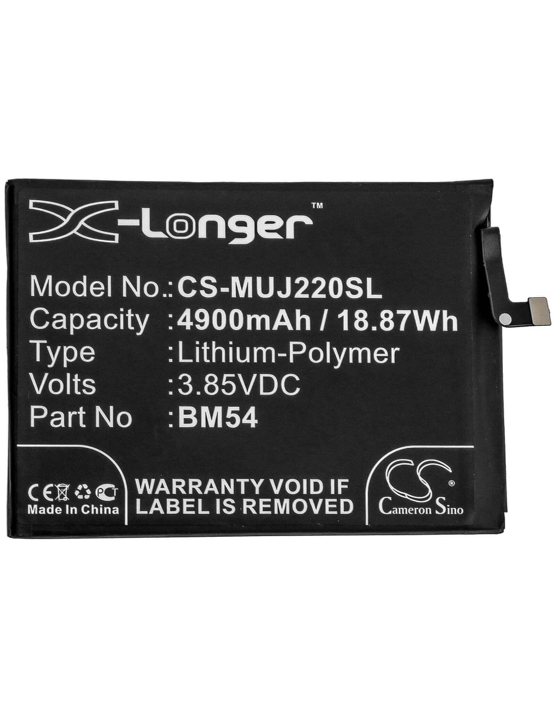 Battery for Redmi, A001xm, M2007j22c, M2007j22g 3.85V, 4900mAh - 18.87Wh