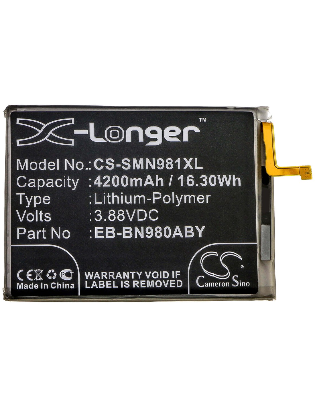 Battery for Samsung, Galaxy Note 20, Galaxy Note 20 5g, Sm-n9810 3.85V, 4200mAh - 16.17Wh