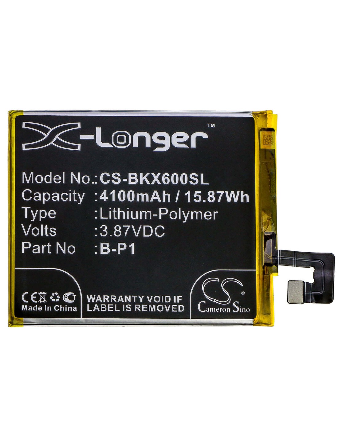 Battery for Vivo, V2047, V2047a, X60 Pro 3.87V, 4100mAh - 15.87Wh