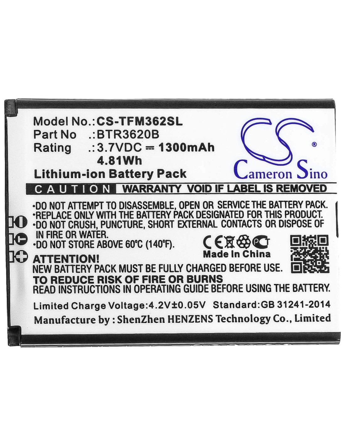 Battery for Cingular, 3g Flip M3620, Teleepoch, Flip M3620 3.7V, 1300mAh - 4.81Wh