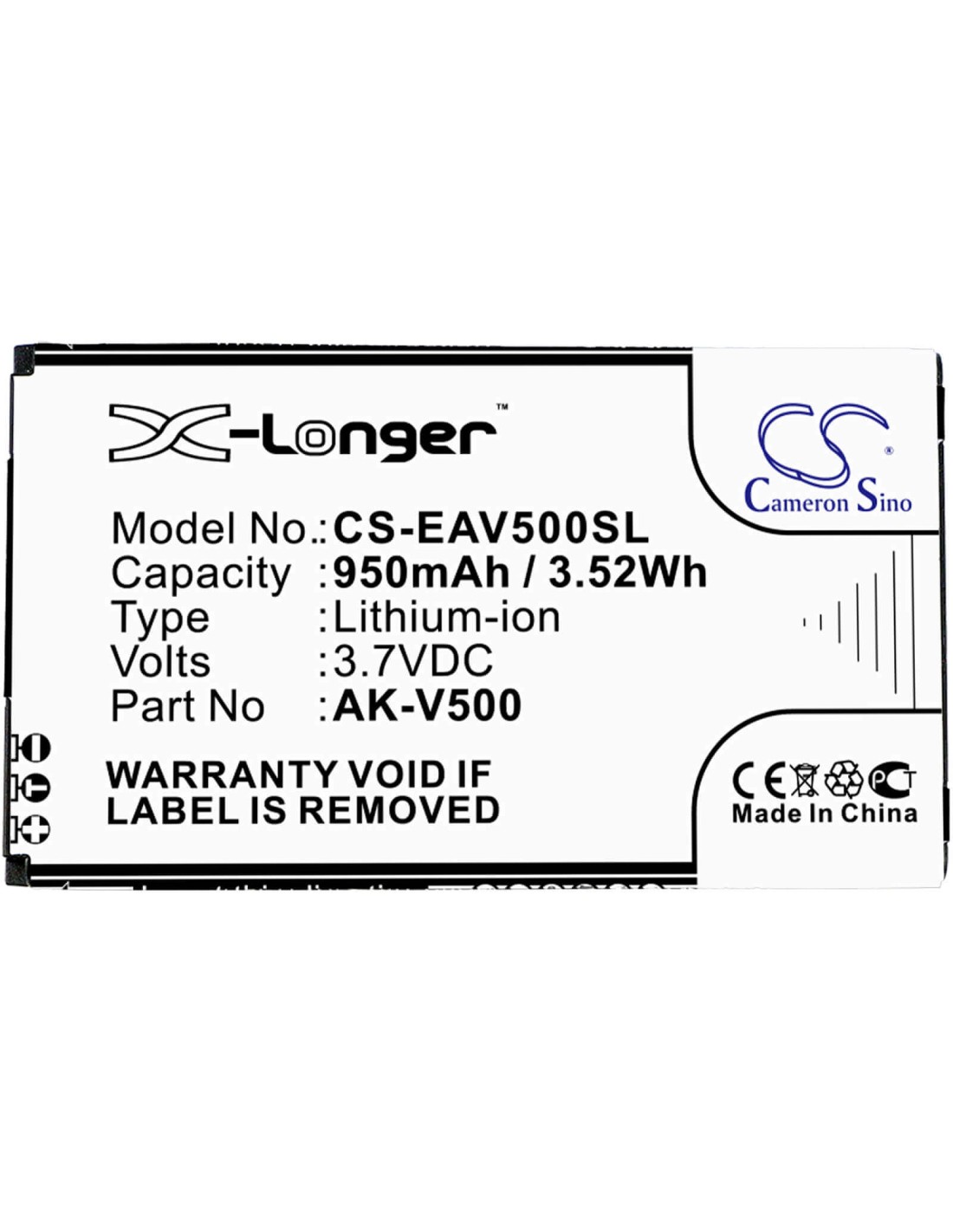 Battery for Emporia, Prime 3.7V, 950mAh - 3.52Wh