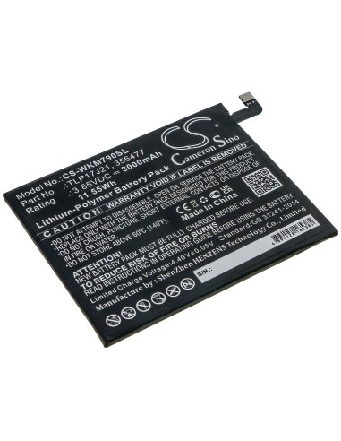 Battery for Wiko, M1790, View Xl 3.8V, 2800mAh - 10.64Wh