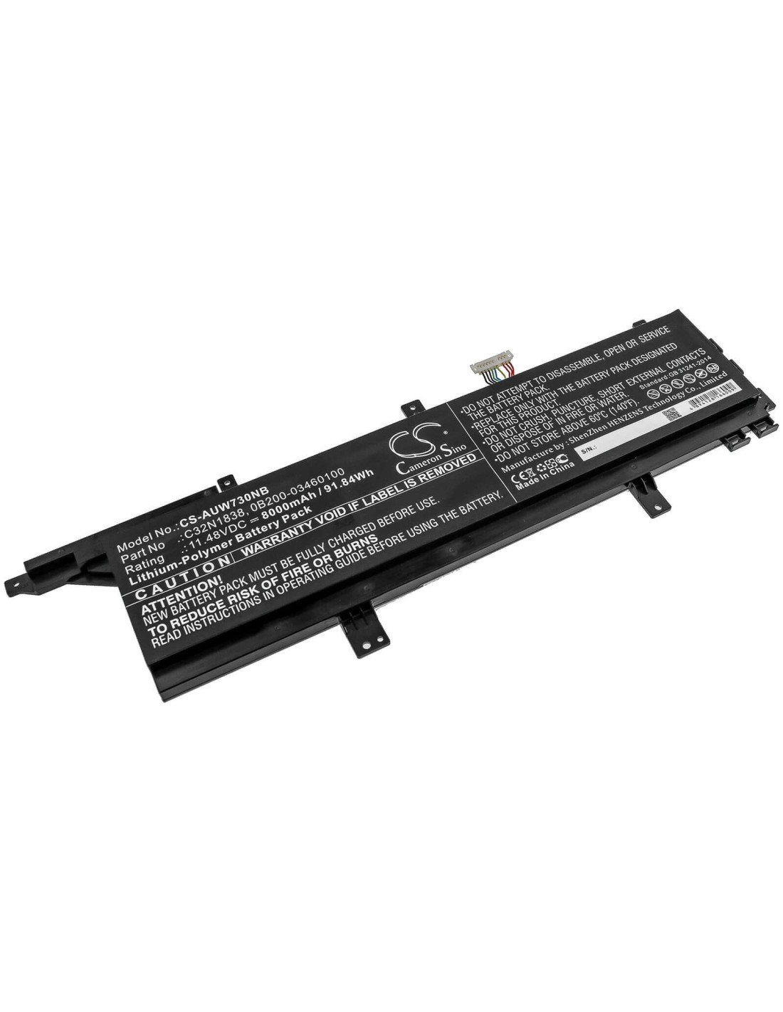 Battery for Asus, Proart Studiobook Pro X W730g5t 11.48V, 8000mAh - 91.84Wh