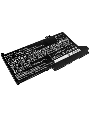 Battery for Dell, Latitude 12 5300, Latitude 12 7280, Latitude 12 7300 11.4V, 3400mAh - 38.76Wh